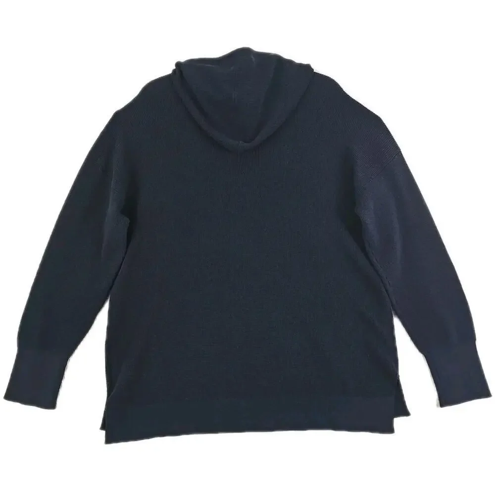 Michael Kors ~Woman Size XL/TG~ Midnightblue Knit Hoodie Sweater NWT $110.00